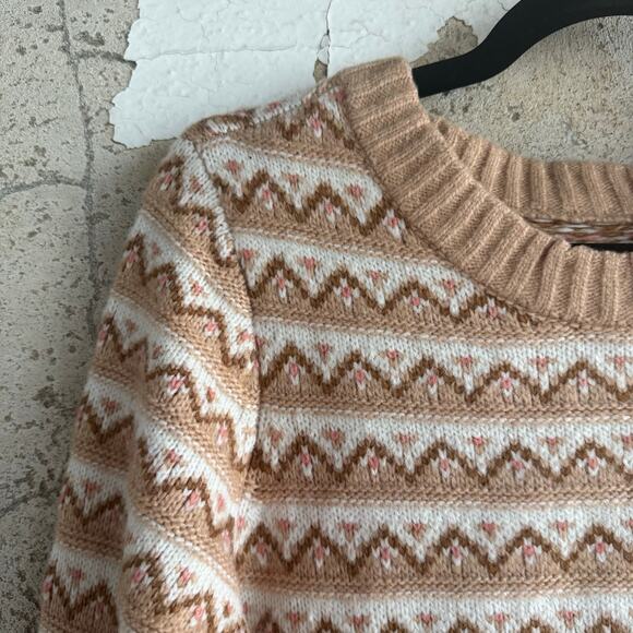 Fair Isle Sweater Womens S Super Soft Knit Pullover Cozy Cabincore Croft Barrow - Picture 2 of 6